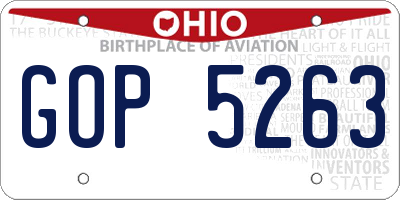 OH license plate GOP5263