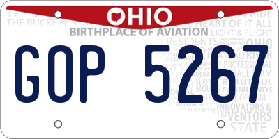 OH license plate GOP5267