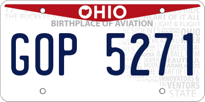 OH license plate GOP5271