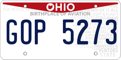 OH license plate GOP5273