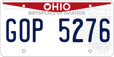 OH license plate GOP5276