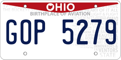 OH license plate GOP5279