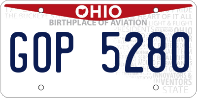 OH license plate GOP5280