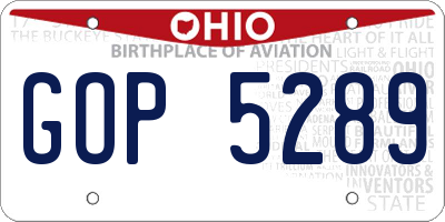 OH license plate GOP5289