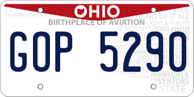 OH license plate GOP5290