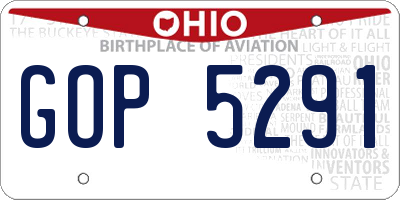 OH license plate GOP5291