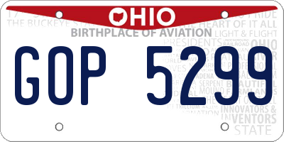 OH license plate GOP5299