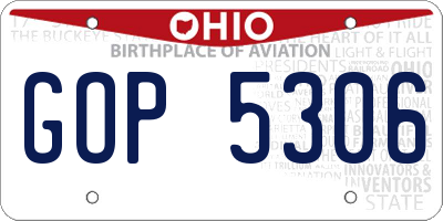 OH license plate GOP5306