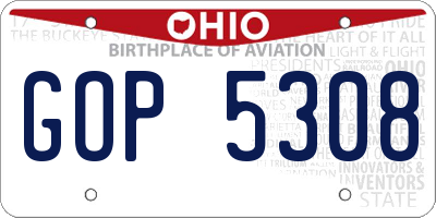 OH license plate GOP5308