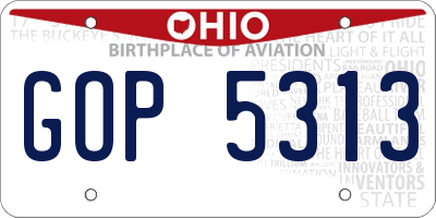OH license plate GOP5313