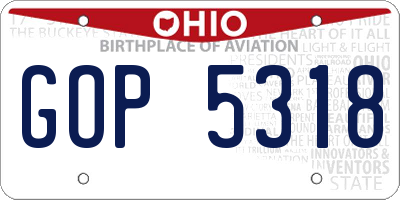 OH license plate GOP5318