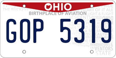 OH license plate GOP5319