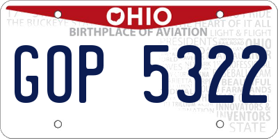 OH license plate GOP5322