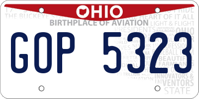 OH license plate GOP5323