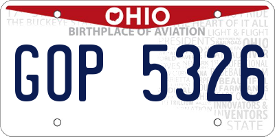 OH license plate GOP5326