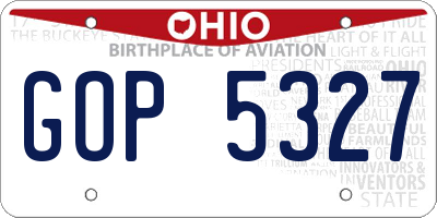 OH license plate GOP5327