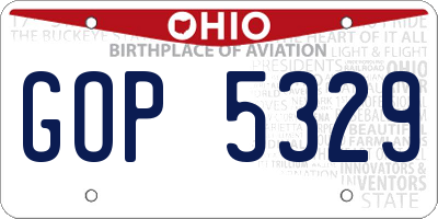 OH license plate GOP5329