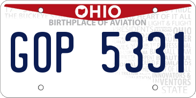 OH license plate GOP5331