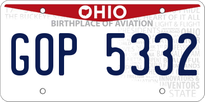 OH license plate GOP5332