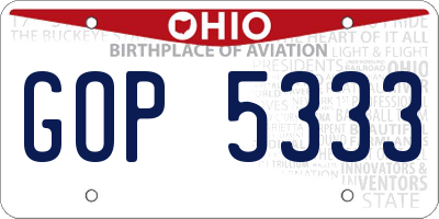 OH license plate GOP5333