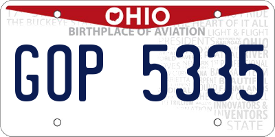 OH license plate GOP5335