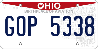 OH license plate GOP5338