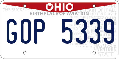 OH license plate GOP5339