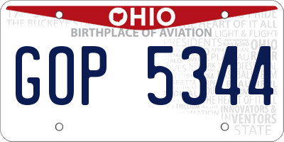 OH license plate GOP5344