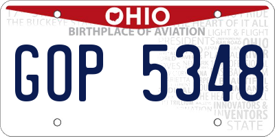 OH license plate GOP5348