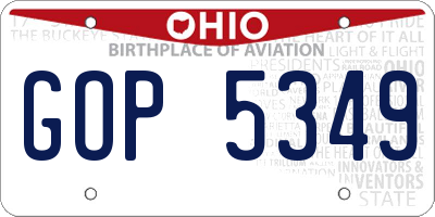 OH license plate GOP5349