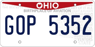 OH license plate GOP5352
