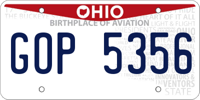 OH license plate GOP5356