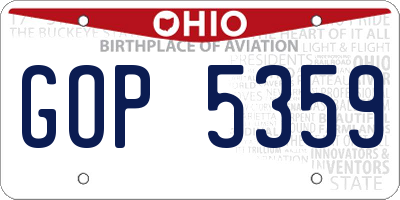 OH license plate GOP5359