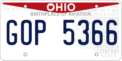 OH license plate GOP5366