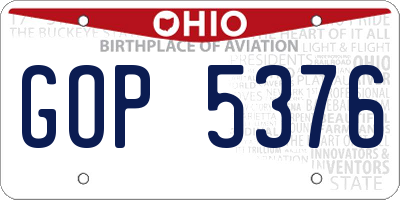 OH license plate GOP5376