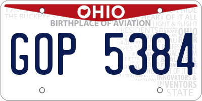 OH license plate GOP5384
