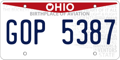 OH license plate GOP5387
