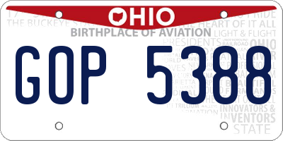 OH license plate GOP5388