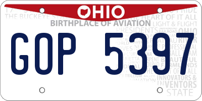 OH license plate GOP5397