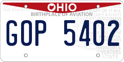 OH license plate GOP5402