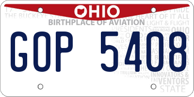 OH license plate GOP5408