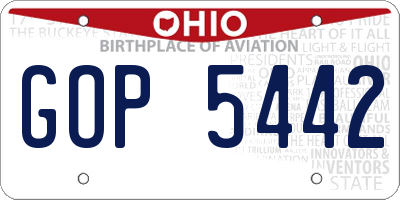 OH license plate GOP5442