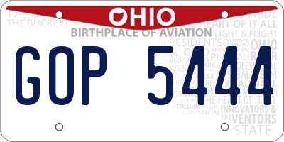 OH license plate GOP5444