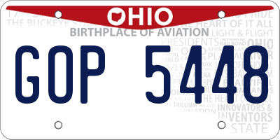 OH license plate GOP5448