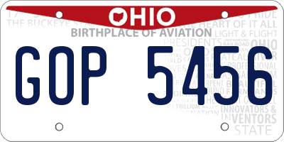 OH license plate GOP5456
