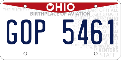 OH license plate GOP5461