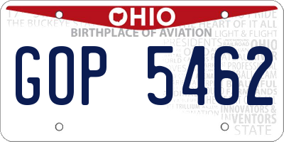 OH license plate GOP5462