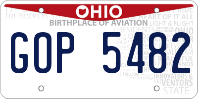 OH license plate GOP5482