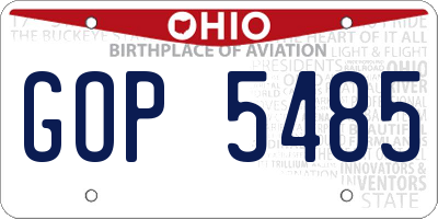 OH license plate GOP5485