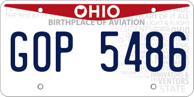 OH license plate GOP5486
